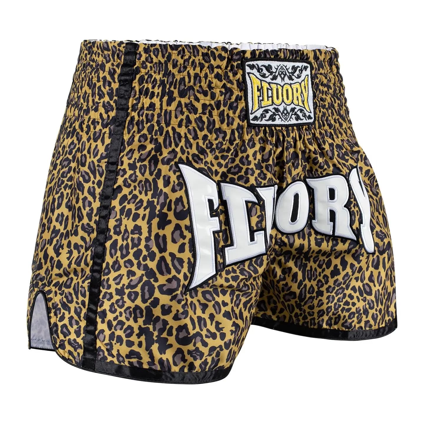 Short de combat imprimé fluoré Muay Thai - Boxe avec patchs brodés professionnels