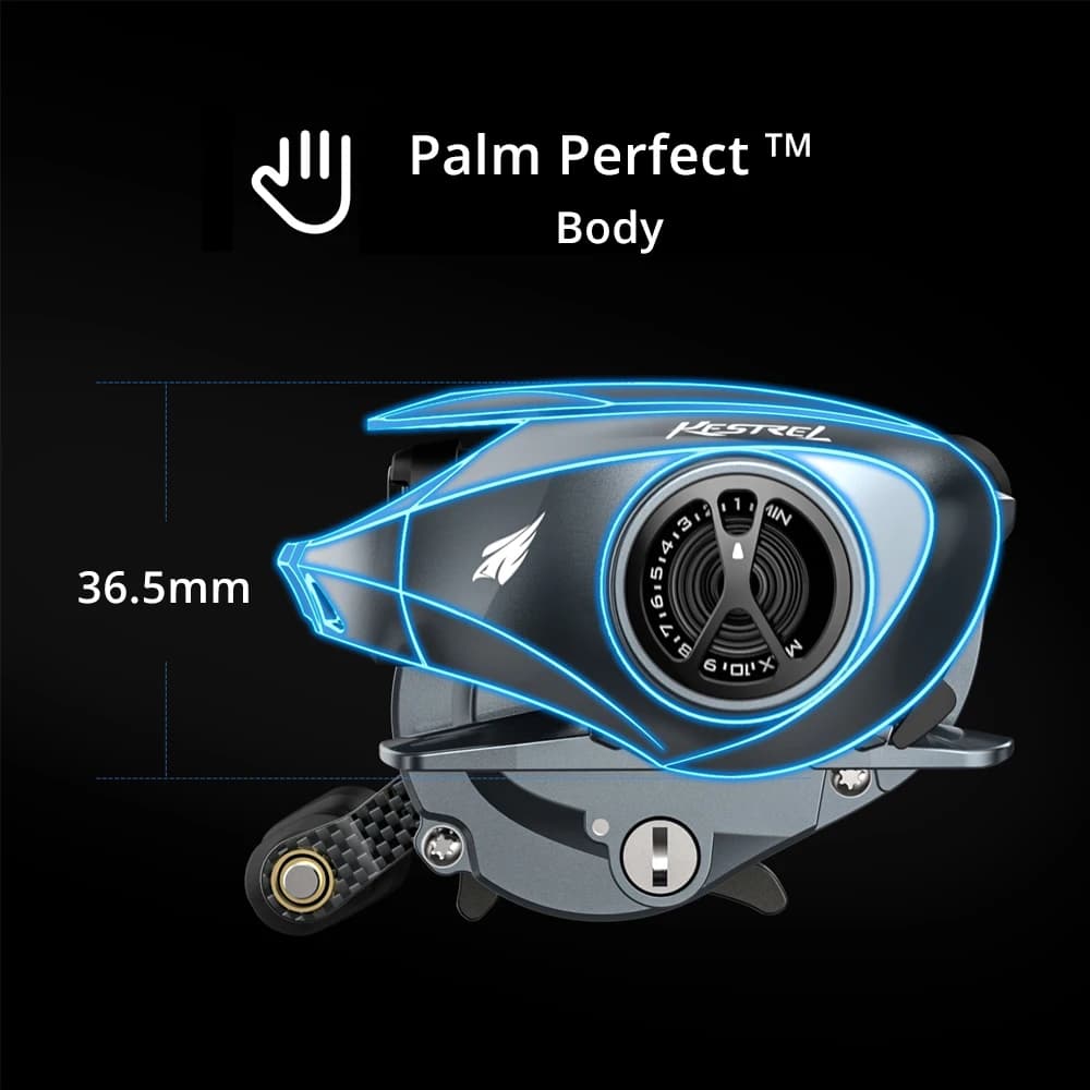 Moulinet de pêche KastKing Kestrel Elite haute vitesse 8.4:1 avec frein 6KG pour carnassiers