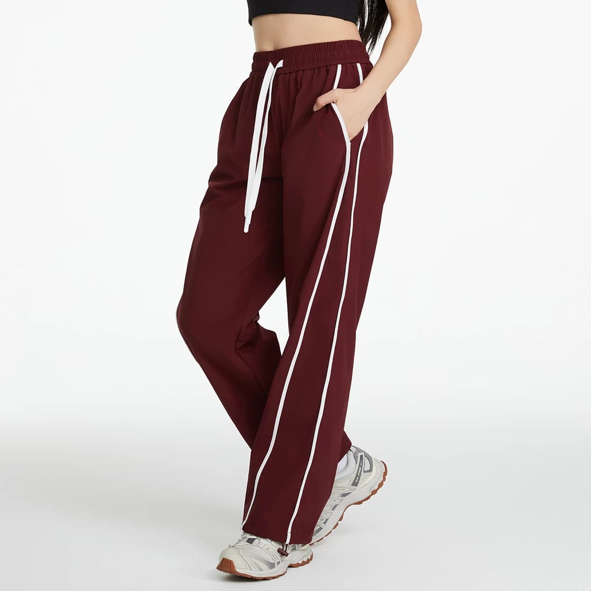 Pantalon sport femme alpinisme coupe-vent ample jambes larges séchage rapide protection solaire été
