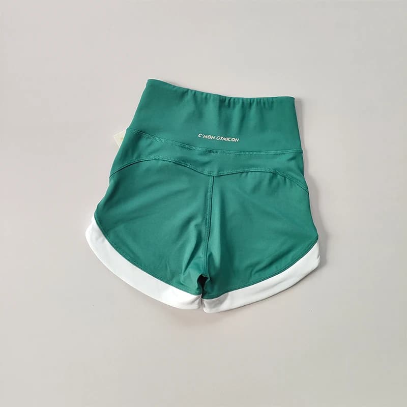 Short sport femme contrasté taille haute - Pantalon yoga respirant pour pêche estivale active