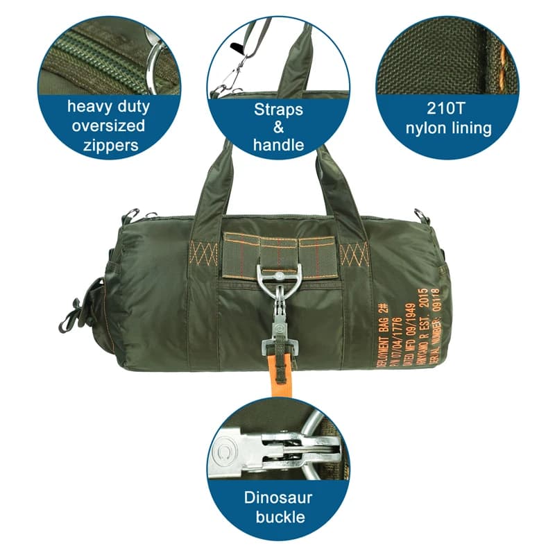 Sac Duffle LQARMY-DulParachute Nylon 1000D pour pêche et camping - Sac bandoulière étanche extérieur
