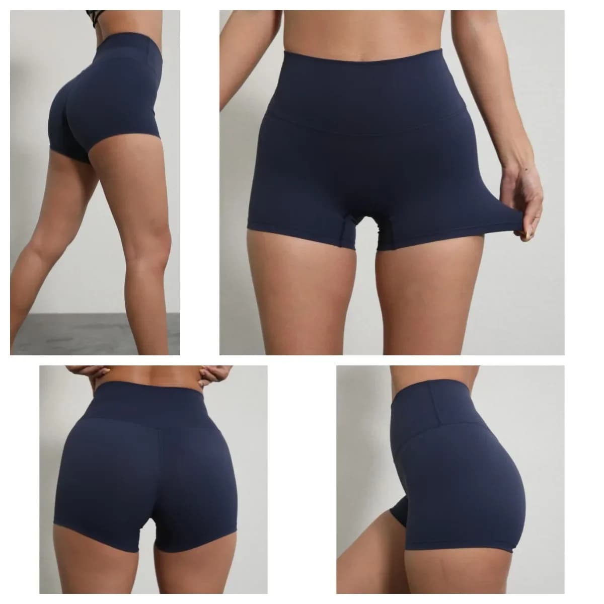 Short sport taille haute femme - Yoga running motard - Coupe cintrée élasticité haute