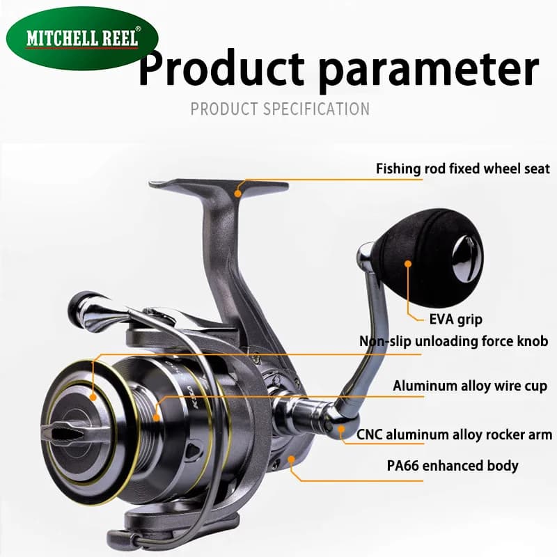 Moulinet MITCHELL 14+1 roulements pour pêche à la carpe - Accessoires appâts et Pesca robuste