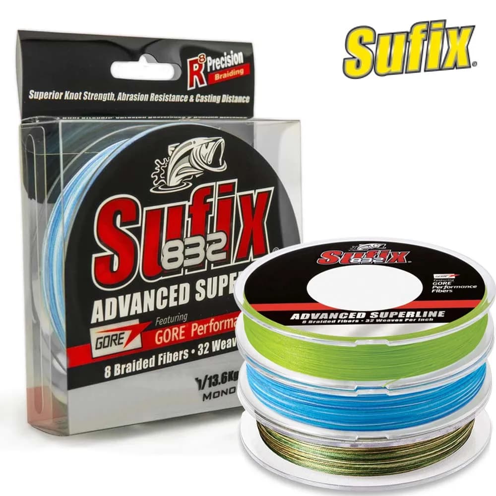 Ligne de pêche SUFIX 832 tressée 8X 120m/250m multifilament haute résistance 13-86LB pour carpe et pêche sportive