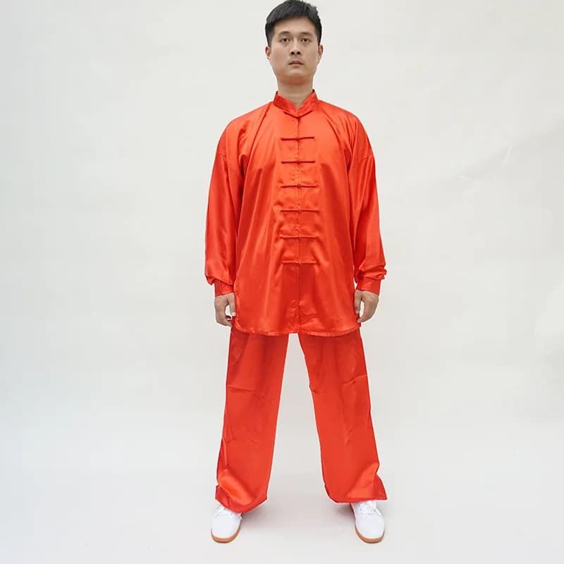 Uniforme arts martiaux pêche Tai Chi - Satin col montant Kung Fu homme femme performance