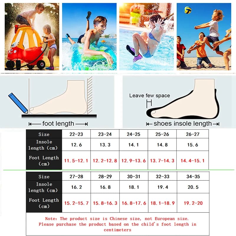 Chaussures d'eau pour enfants pieds nus - Légeres et séchage rapide pour pêche et plage