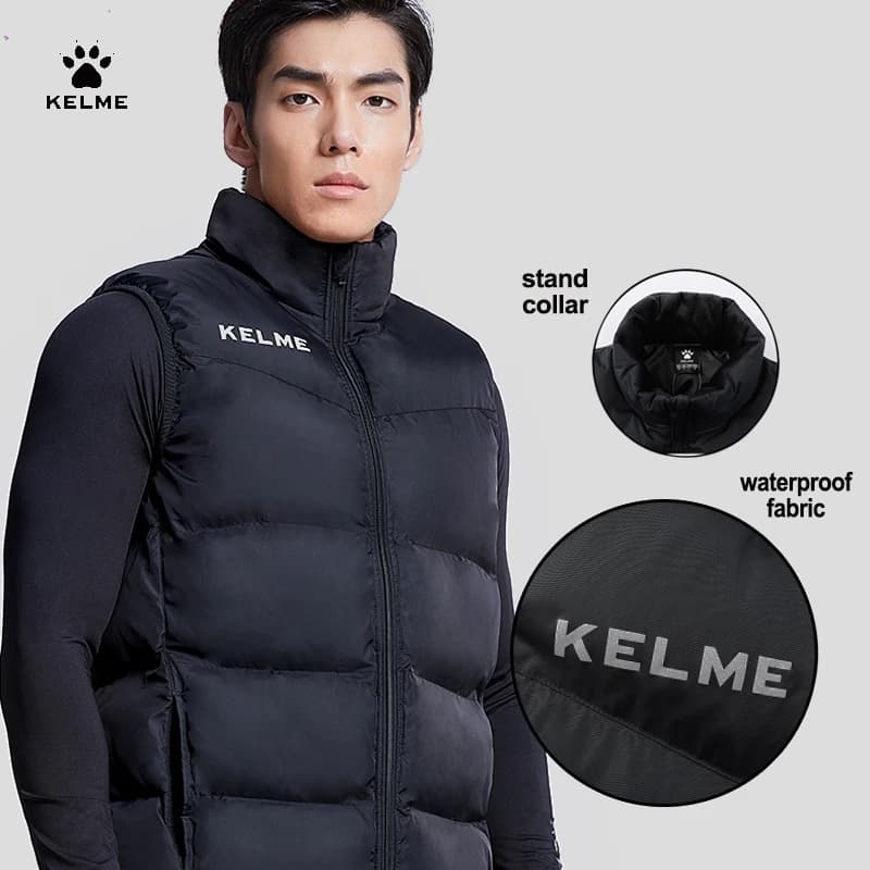 Gilet sport homme KELME hiver - Léger imperméable coupe-vent col montant pour entraînement extérieur