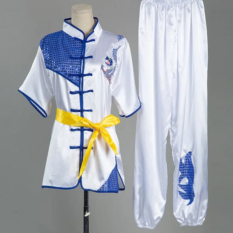 Uniforme de Wushu Kungfu chinois - Costume Taolu brodé dragon pour hommes femmes enfants