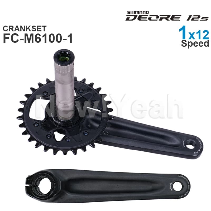 Pédalier SHIMANO DEORE M6100 VTT 1x12 vitesses - Pièce d'origine FC-M6100 FC-M6120