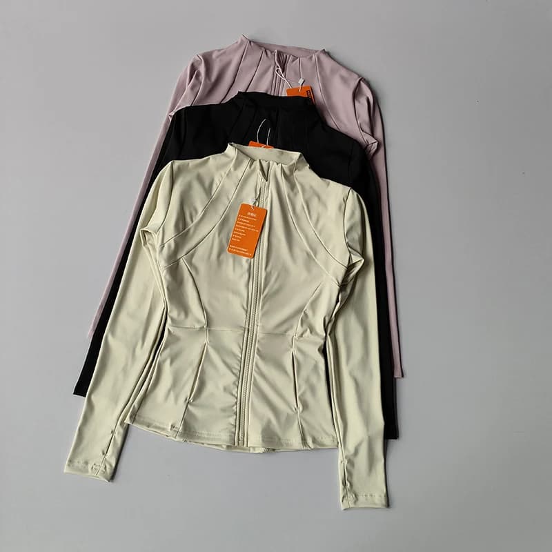 Manteau sport femme coupe cintrée - Séchage rapide automne hiver - Pour yoga et activités fitness