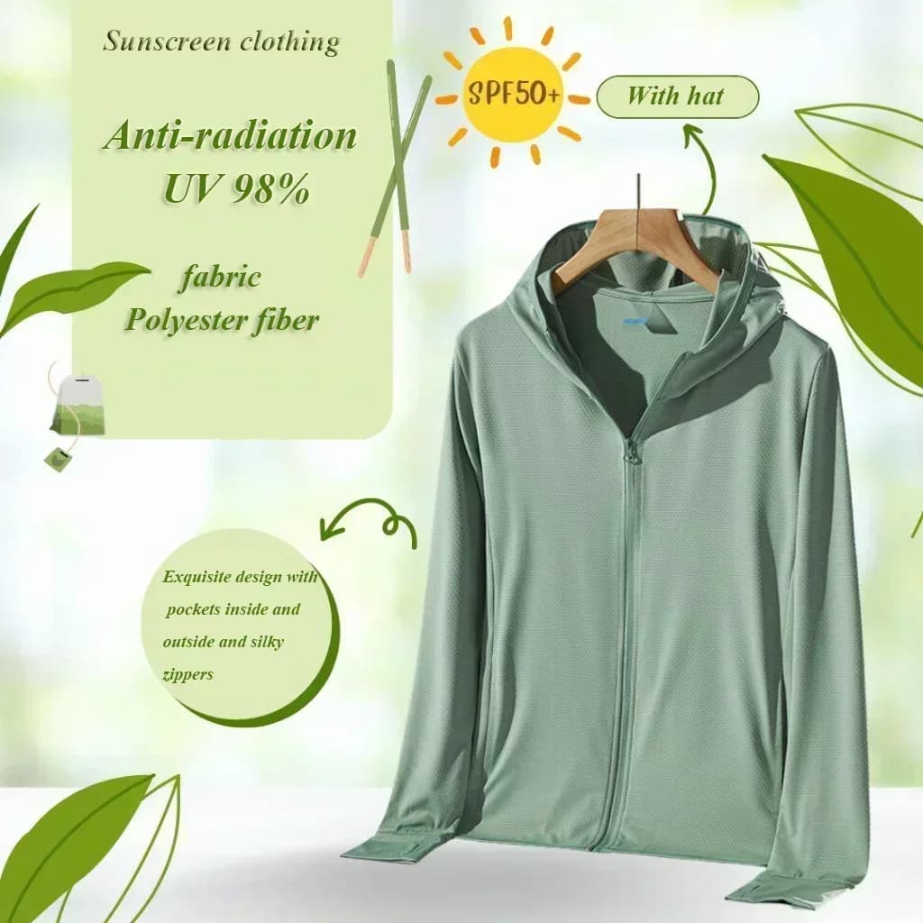 Vêtement protection solaire UPF50+ homme femme - Veste anti-UV sport plein air pêche
