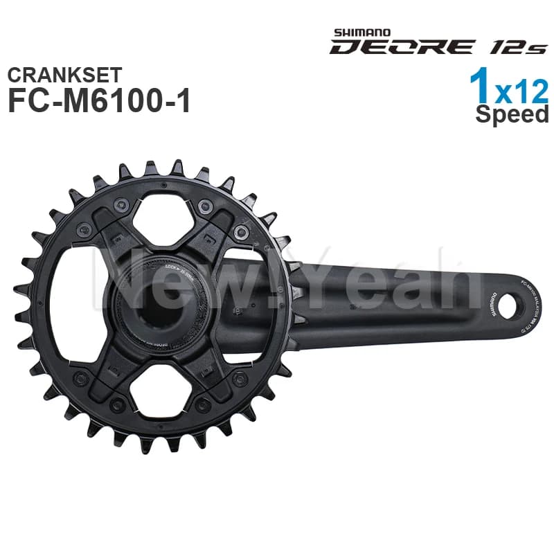 Pédalier SHIMANO DEORE M6100 VTT 1x12 vitesses - Pièce d'origine FC-M6100 FC-M6120