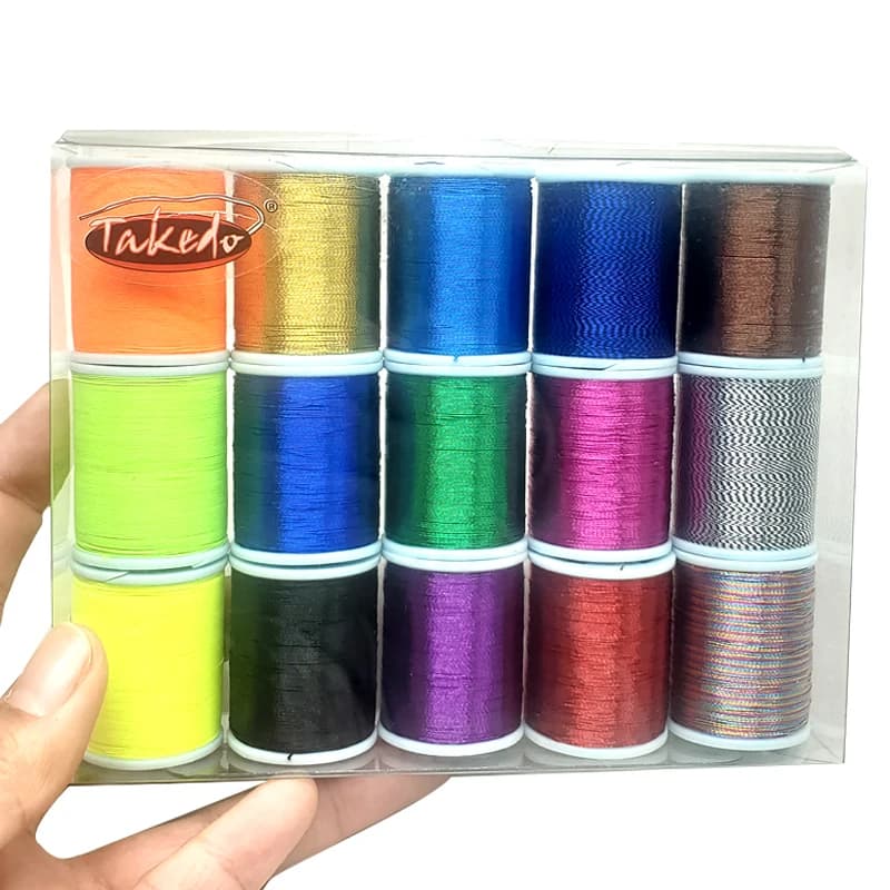 Bobine fil nylon métallique Takedo 100 yards pour montage canne - 15 pièces réparation pêche