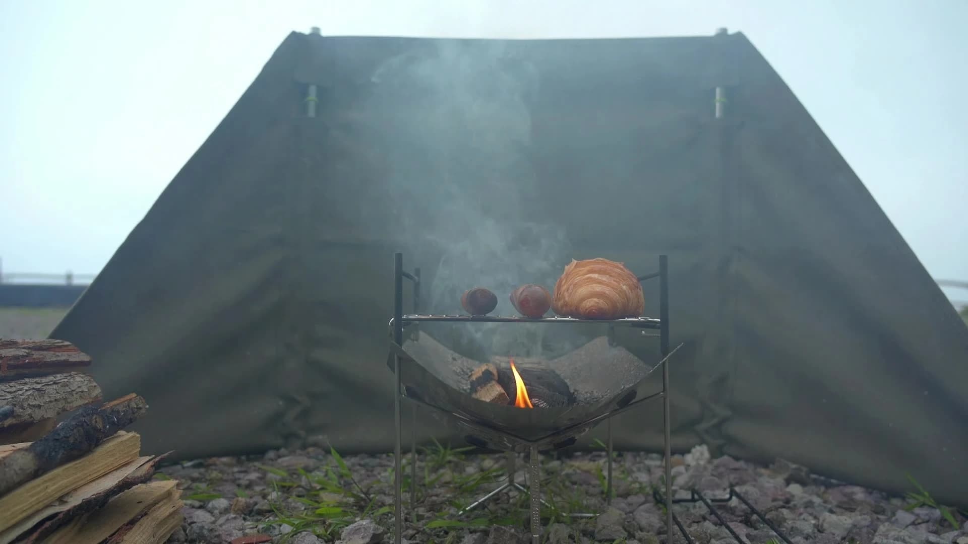 Barbecue portable pliant Campingmoon acier inoxydable - Gril de pêche compact pour repas en plein air