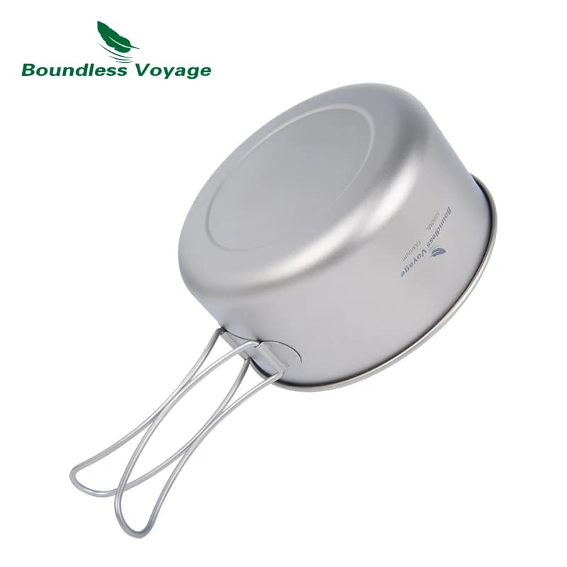 Ensemble casseroles titane Boundless Voyage avec plaque pliante - Ultraléger camping randonnée pêche