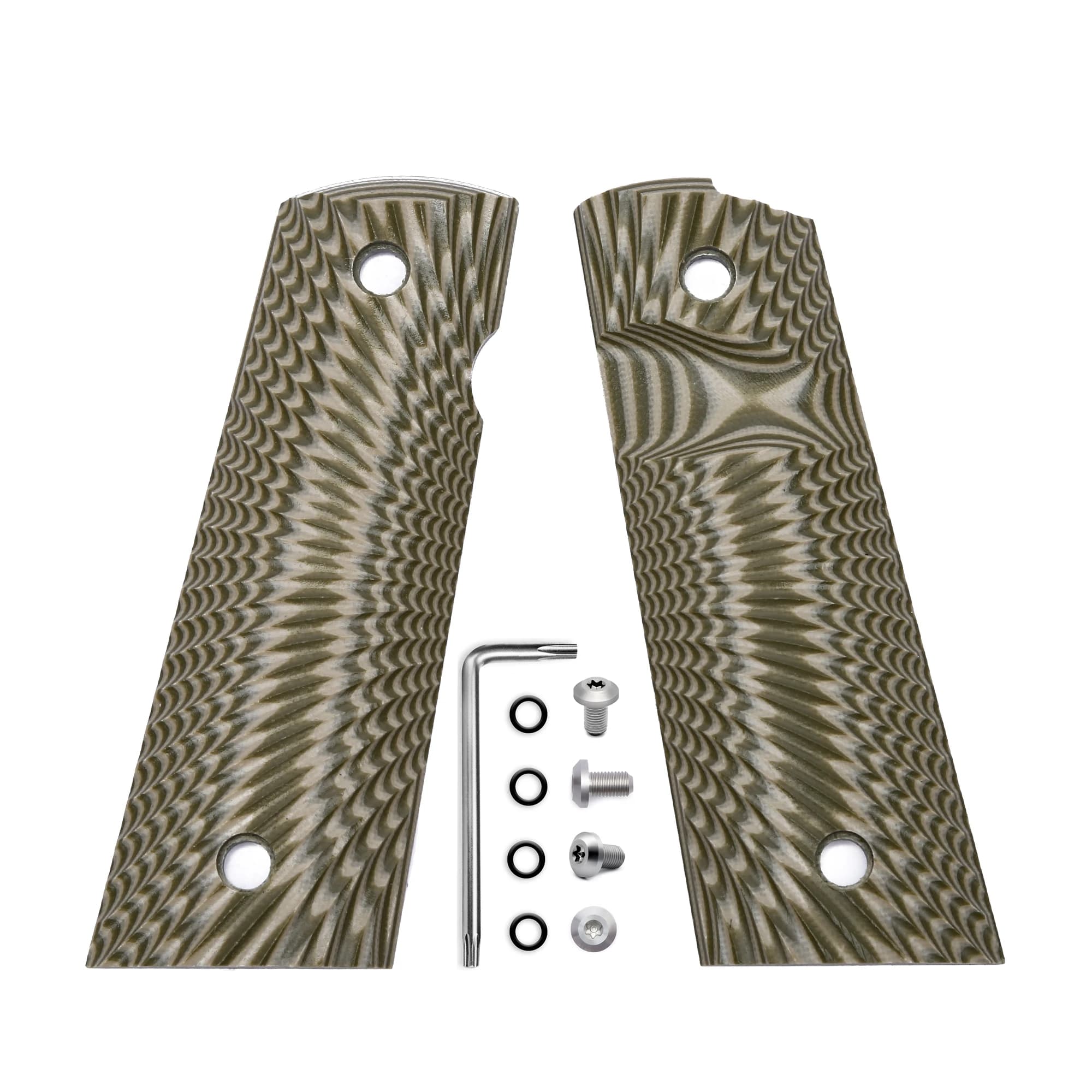 Magwell G10 Grip Guuun pour 1911 - Texture Sunburst et coupe de sécurité pour une prise optimale