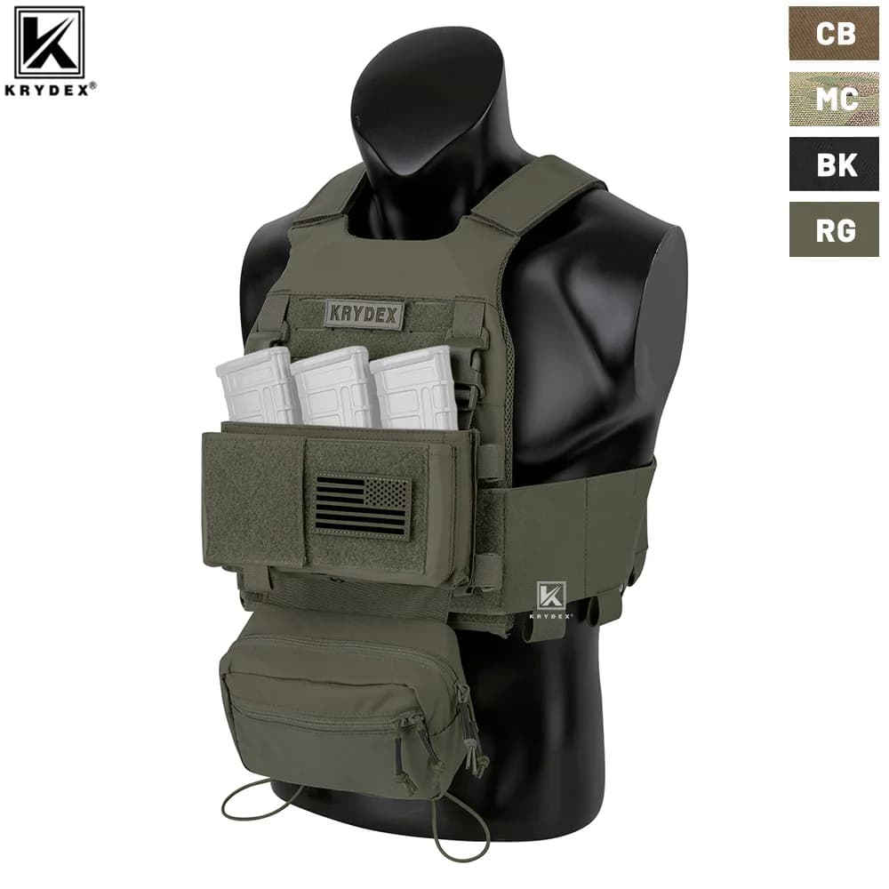 Gilet tactique porte-plaque camouflage MK3, ceinture élastique et pochette pour pêche discrète en milieu naturel