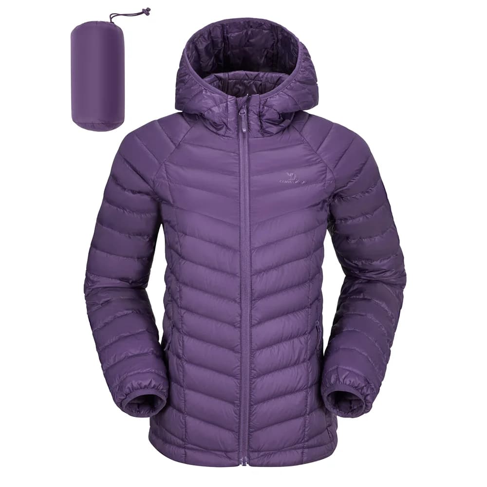 Doudoune courte GOLDEN CAMEL pour femme - Veste légère chaude et coupe-vent pour pêche hivernale