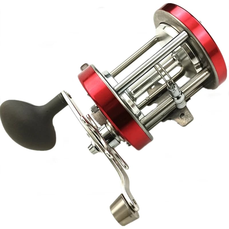Moulinet de pêche CL90 entièrement métal gros tambour - Traîne rapboat eau salée antirouille gauche