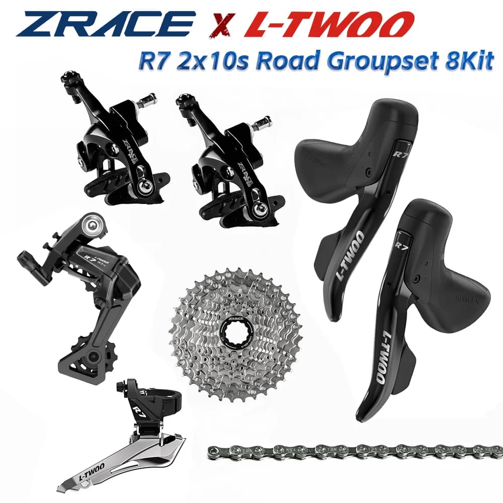 Groupe transmission LTWOO R7 2x10 vitesses avec freins ZRACE pour vélo route pêche et cyclotourisme