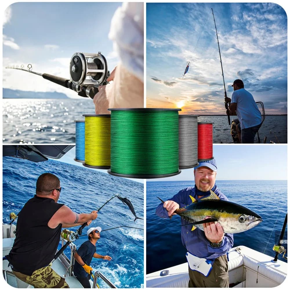 Ligne de pêche tressée PE Warknife pour eau salée - 8 fils durable 6-300lb