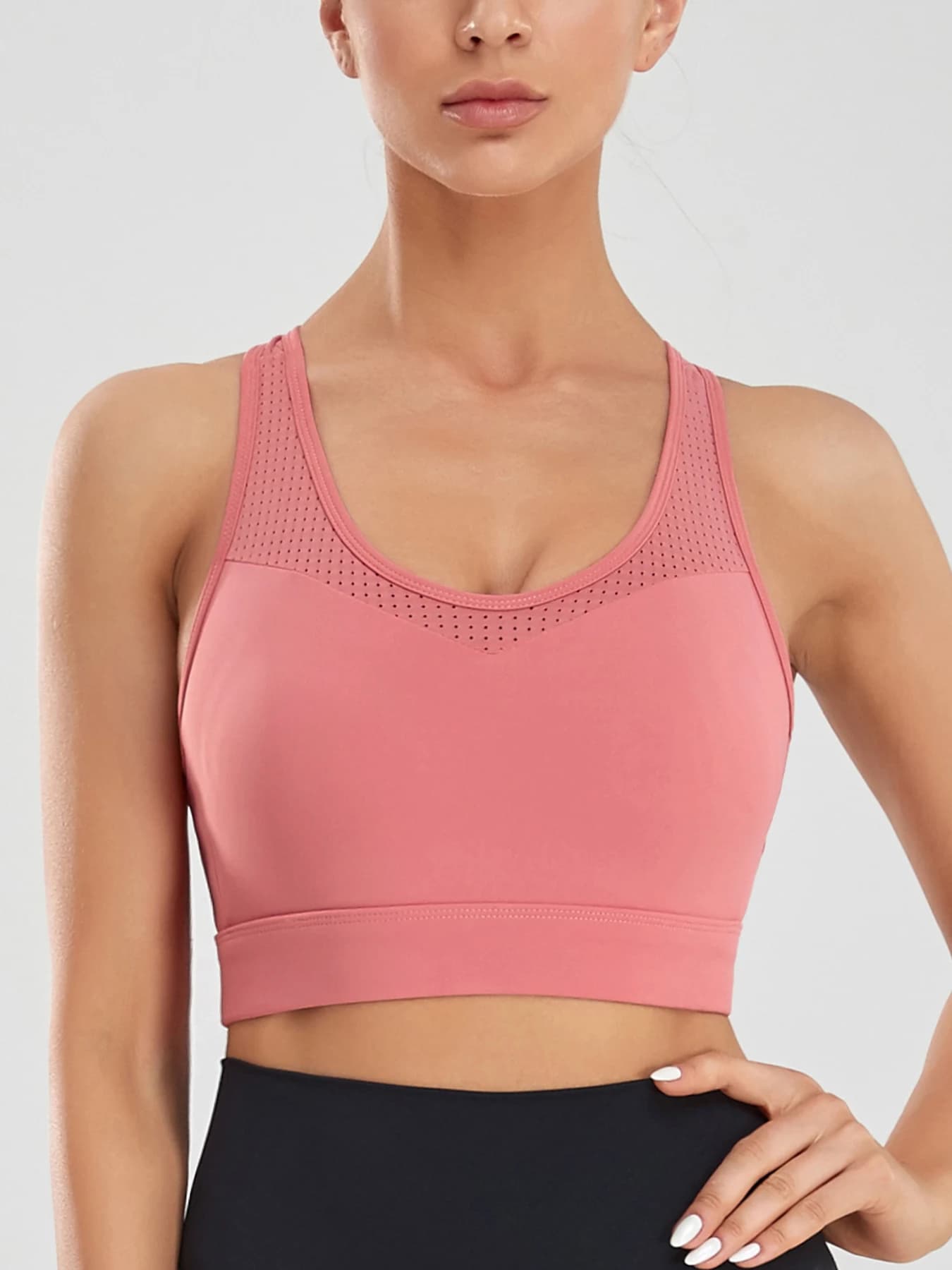 Soutien-gorge sport sans fil pêche yoga femme - Soutien haute résistance confortable