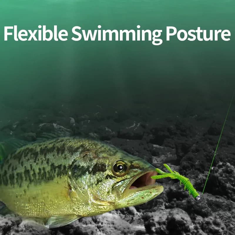 Leurre Souple Crevette Flottant LINNHUE - Appât NED Rig avec Attractant Poissons Silicone