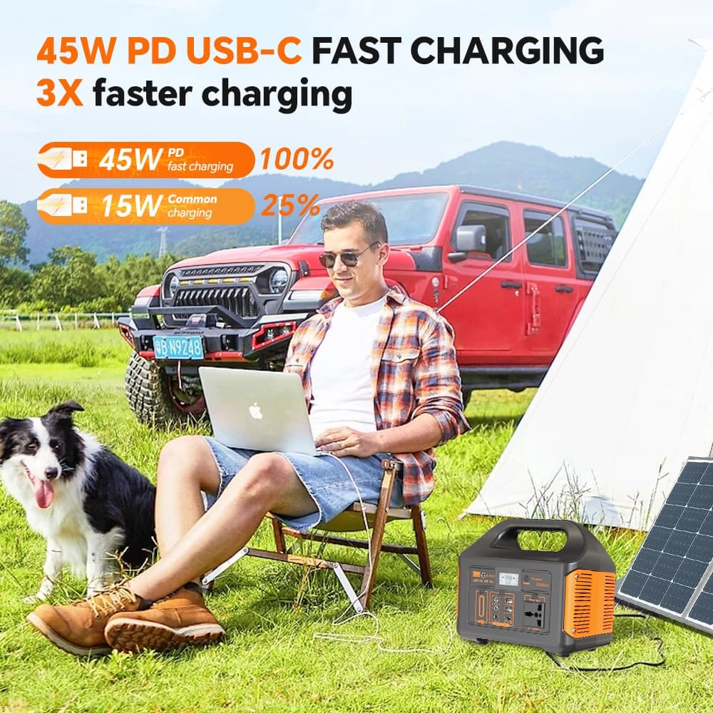 GaiaRay 500W 300W Générateur Solaire Portable LiFePO4 - Alimentation d'Urgence pour Pêche Extérieure