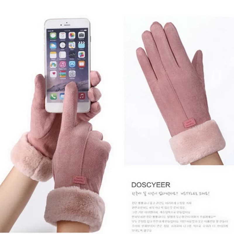 Gants femme suédine hiver pêche extérieur chauds imperméables tactiles sport