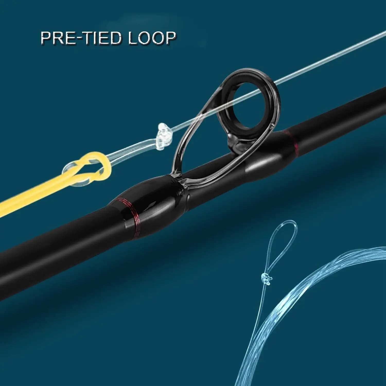Ligne de tête de pêche à la mouche Aventik pré-nouée, bas de ligne nylon 6 pièces
