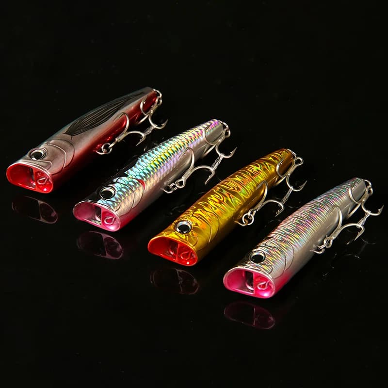 Leurre dur flottant Letoyo Topwater Popper 8.5-30g pour la pêche du brochet, du sandre et du black bass