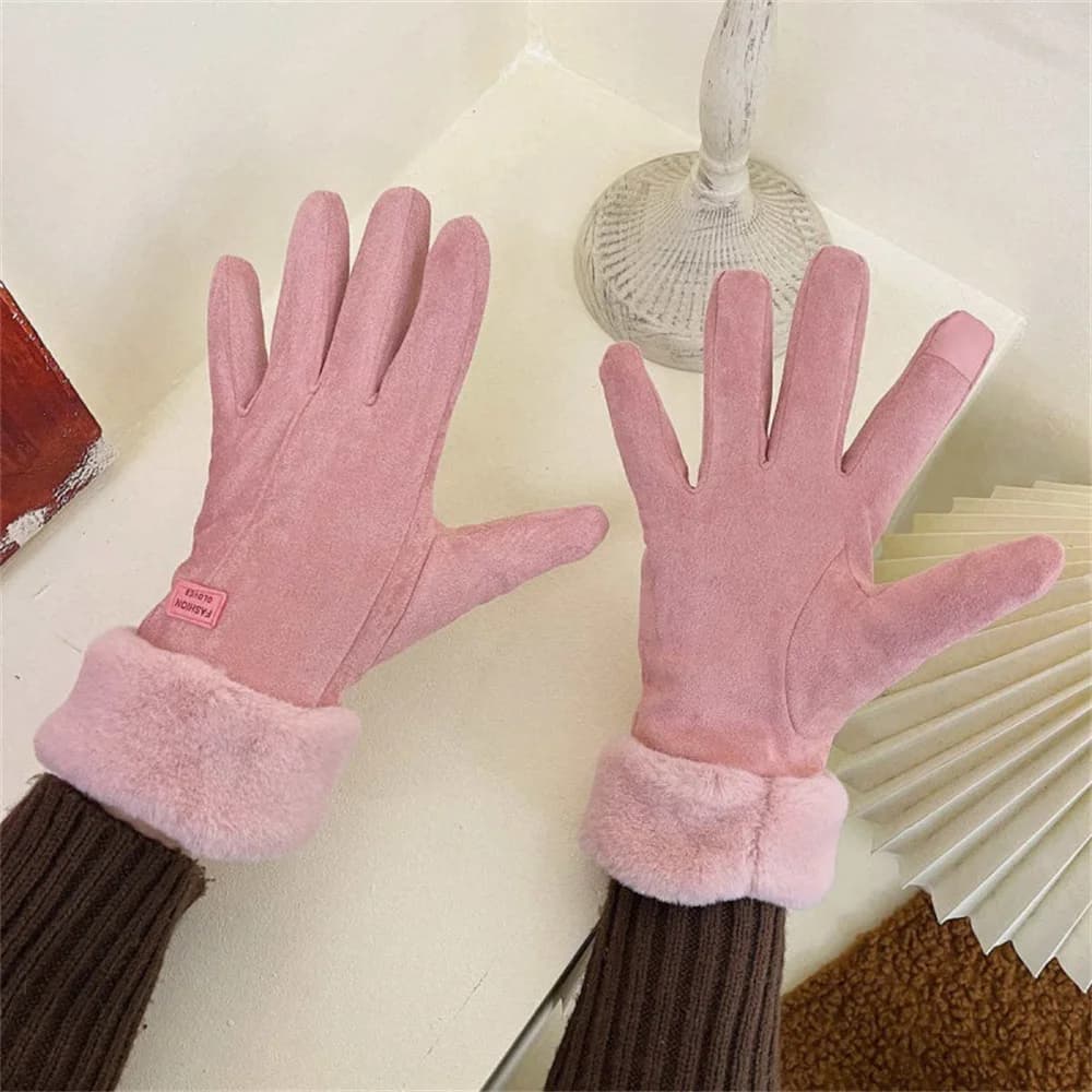 Gants femme suédine hiver pêche extérieur chauds imperméables tactiles sport