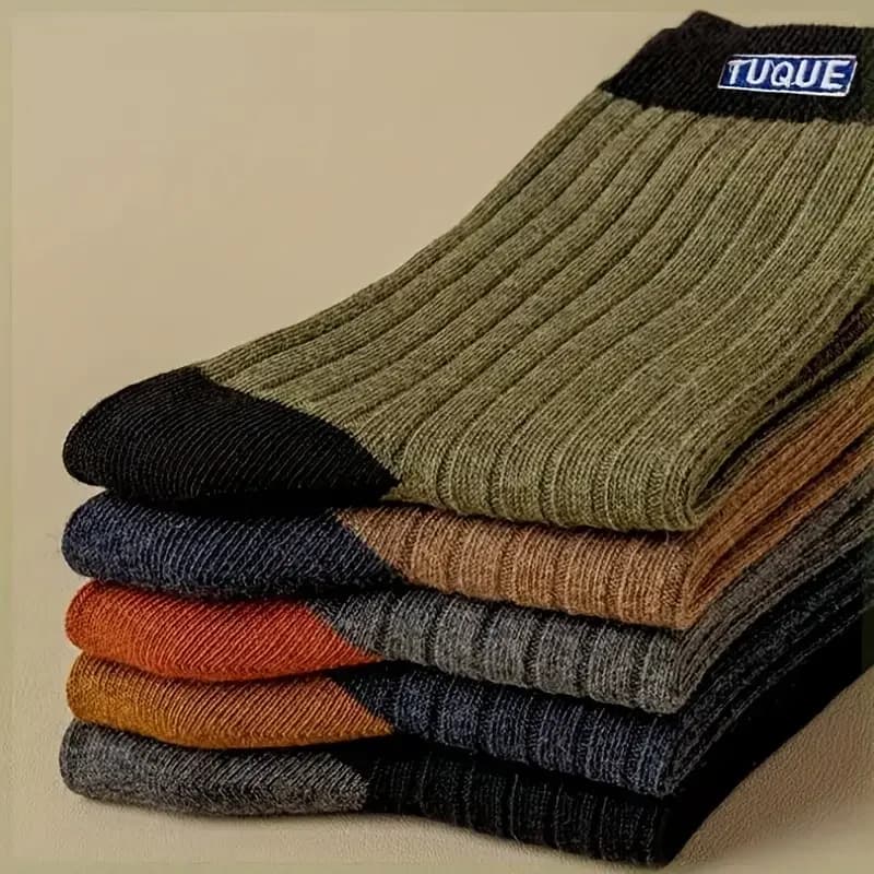 Chaussettes pêche homme 5 paires motifs colorés respirantes confort toutes saisons outdoor