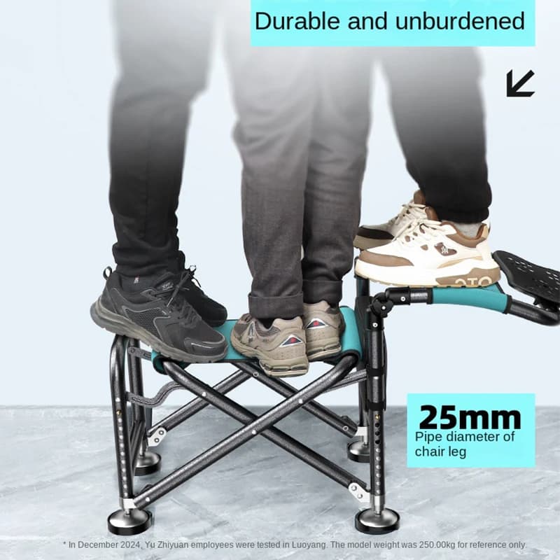 Petit siège de pêche sauvage multifonction pliable portable avec pieds télescopiques pour camping léger