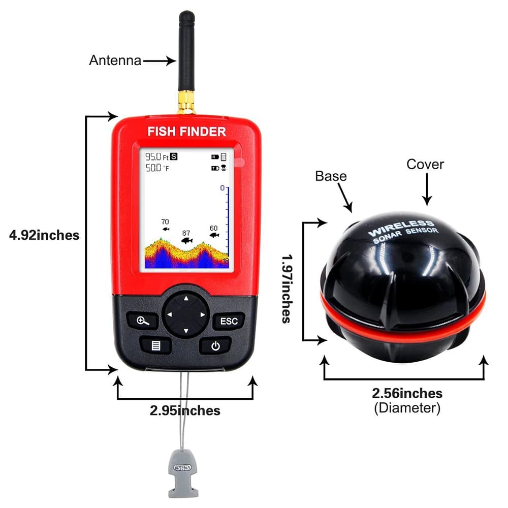 Détecteur de poissons portable sans fil 45M - Sonar avec alarme pour pêche mer rivière lac