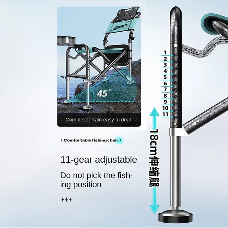 Petit siège de pêche sauvage multifonction pliable portable avec pieds télescopiques pour camping léger