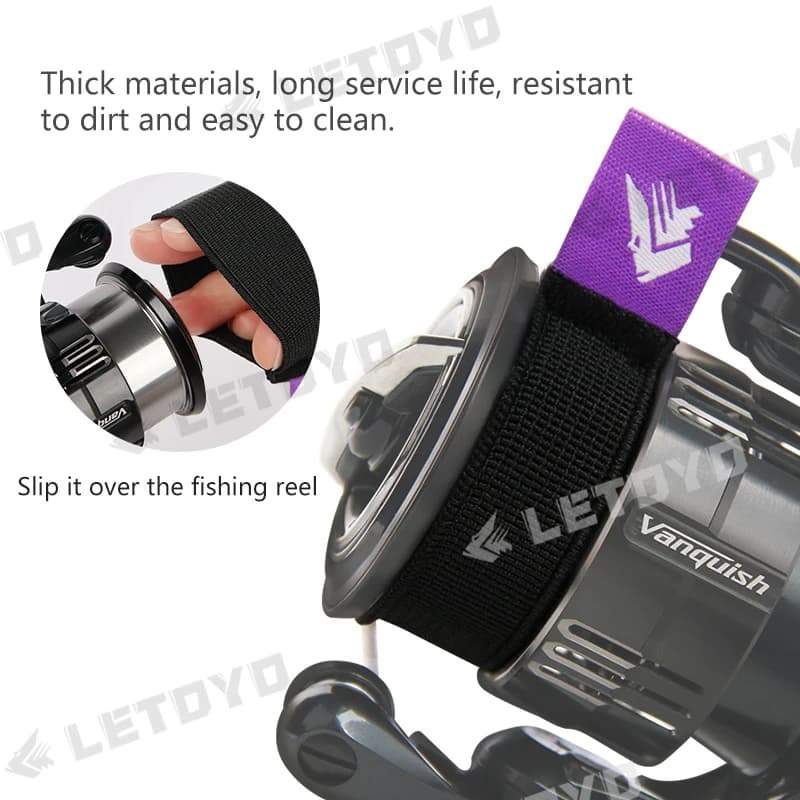 Housse de protection pour moulinet de pêche LETOYO, 4 pièces avec ceinture et poignée
