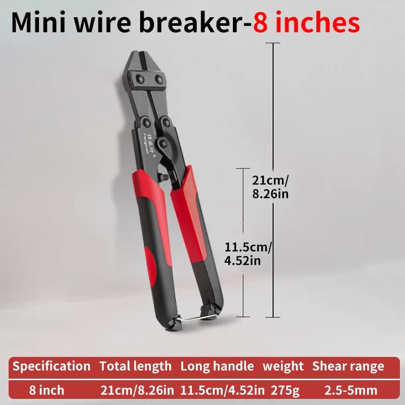 Pince coupe-boulon mini en acier chrome-vanadium pour couper fils et barres d'acier - Coupe rapide et nette