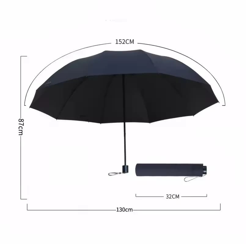 Grand parapluie pliant 130cm extra-large soleil pluie vent imperméable protection complète homme femme