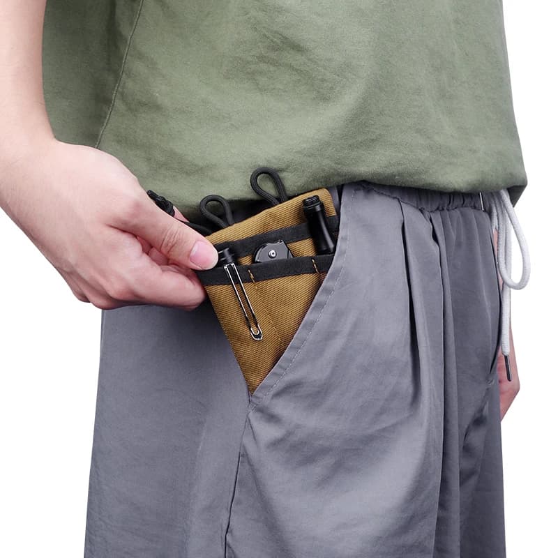 Pochette tactique EDC Molle pour ceinture - Portefeuille mini pour cartes clés pêche camping