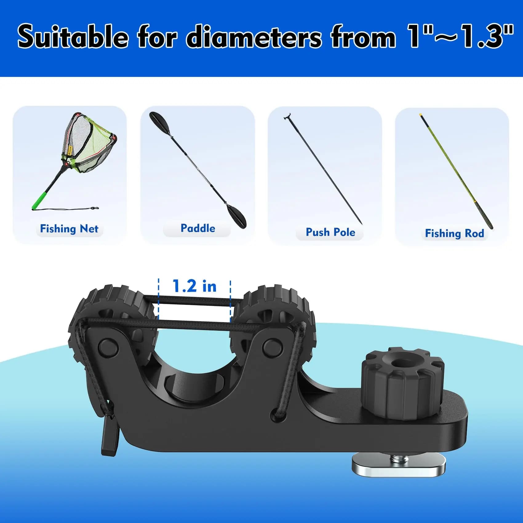 Support de pagaie kayak extensible 2 pièces - Accessoire montage rail pour pêche et navigation