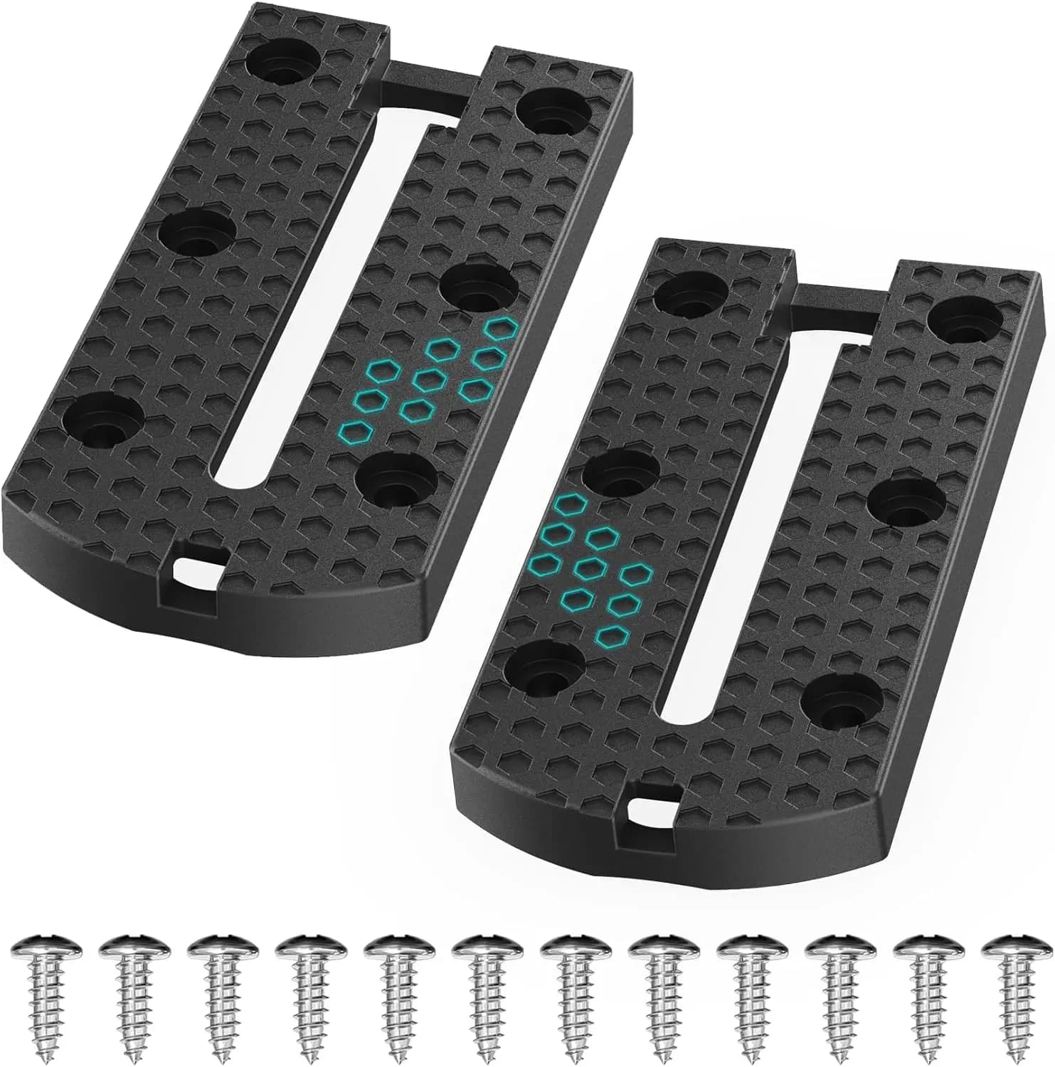 Rails bas profil pour kayak de pêche - 2 pièces avec surface antidérapante pour accessoires