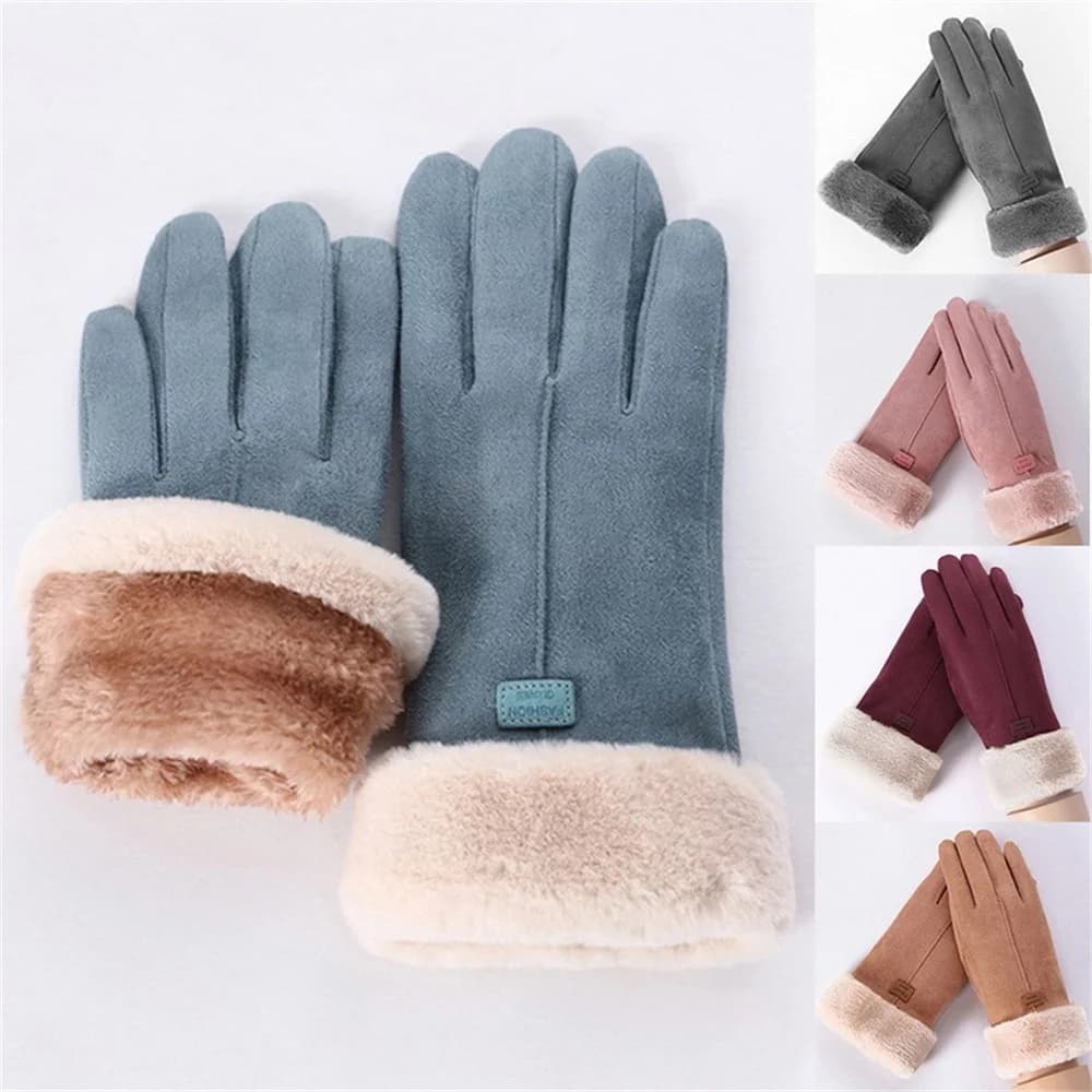 Gants femme suédine hiver pêche extérieur chauds imperméables tactiles sport