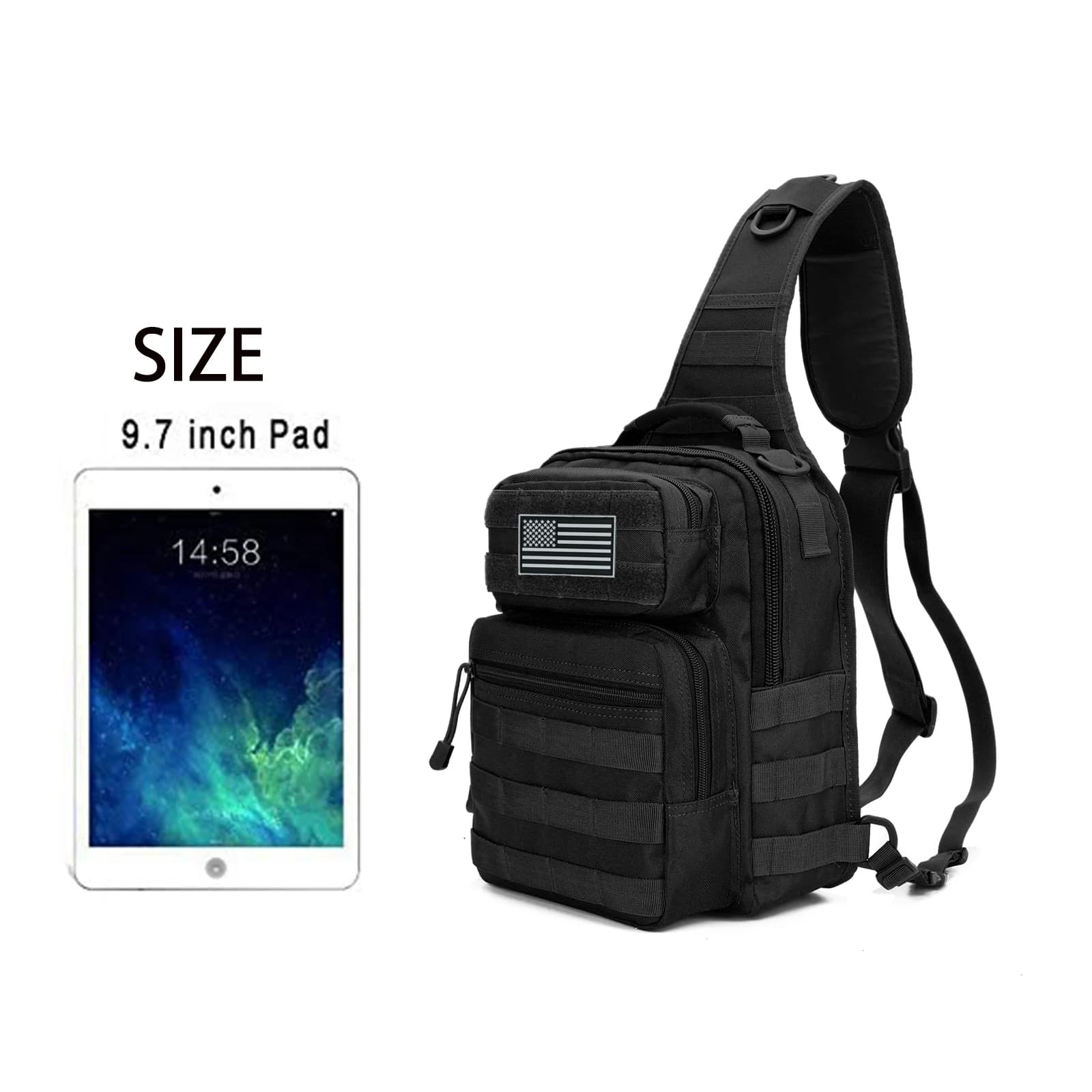 Sac tactique Rover bandoulière Molle sac d'assaut sac de pêche trekking camping pour hommes