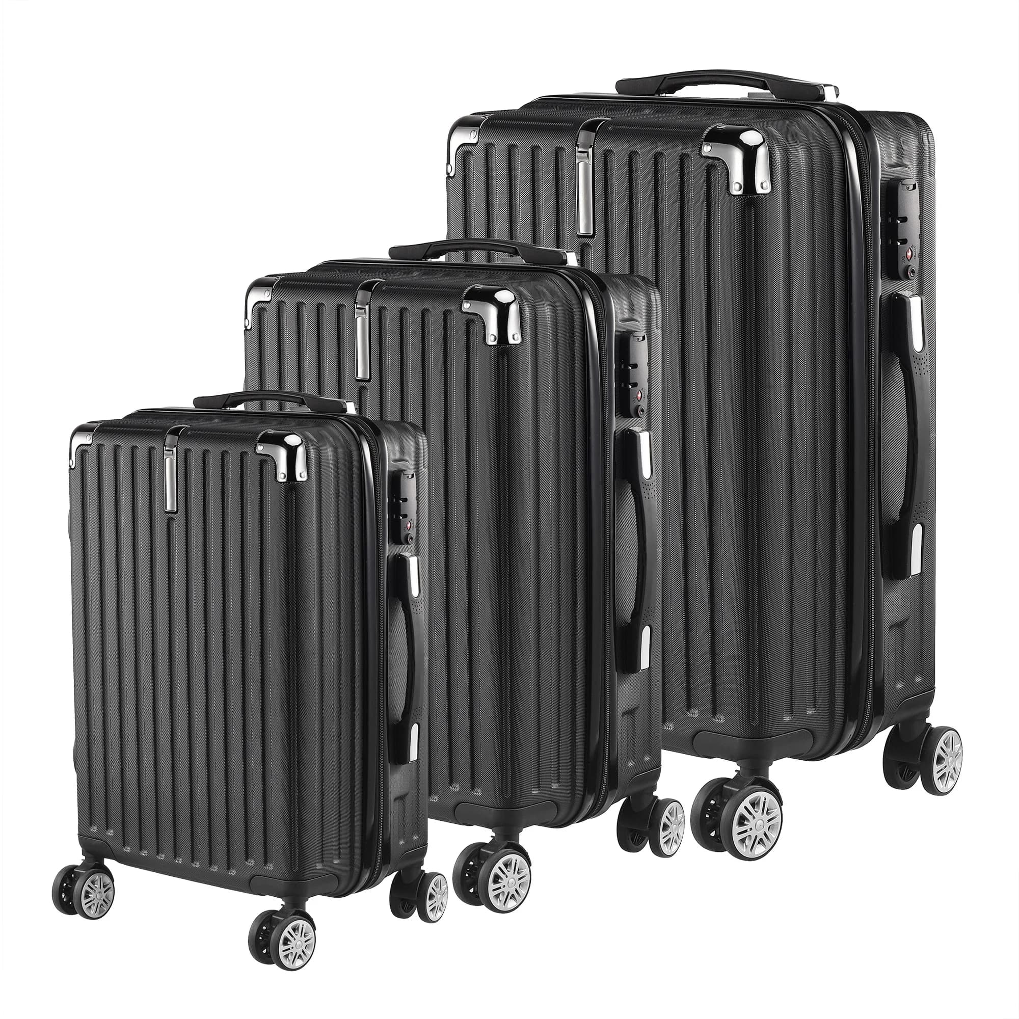 Set valises Comanlai 3 pièces TSA lock ABS 4 roues 28/24/20 pouces voyage trolley rigide