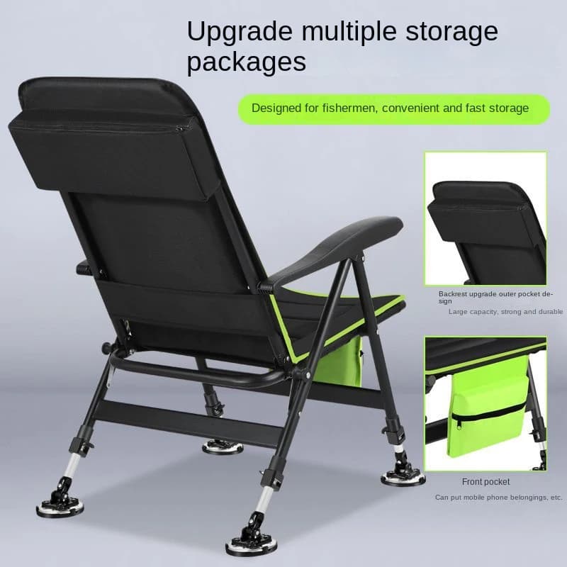 Chaise de pêche européenne pliable inclinable tout terrain portable multifonction radeau
