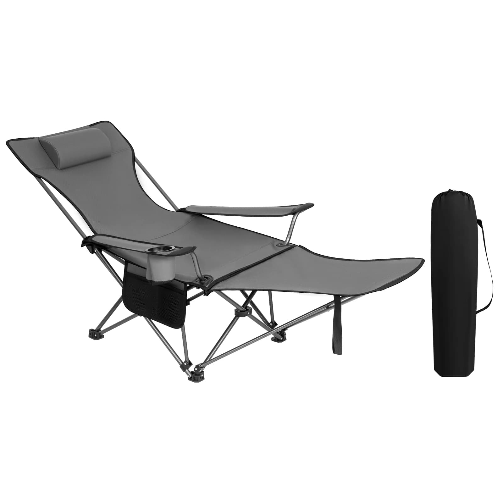 Chaise pêche pliante WOLTU avec repose-pieds et appui-tête réglables confortable