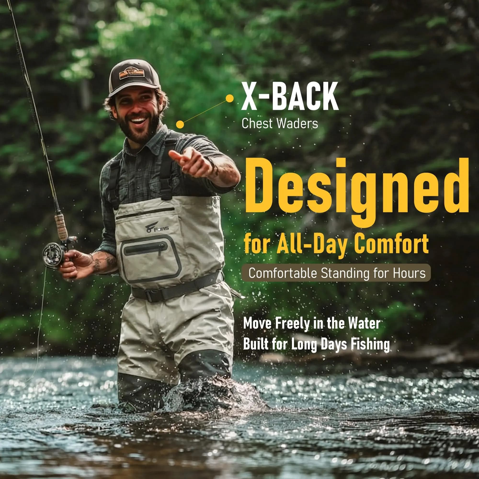 Waders de pêche néoprène 3 couches homme et femme, imperméables respirants et légers pour chasse