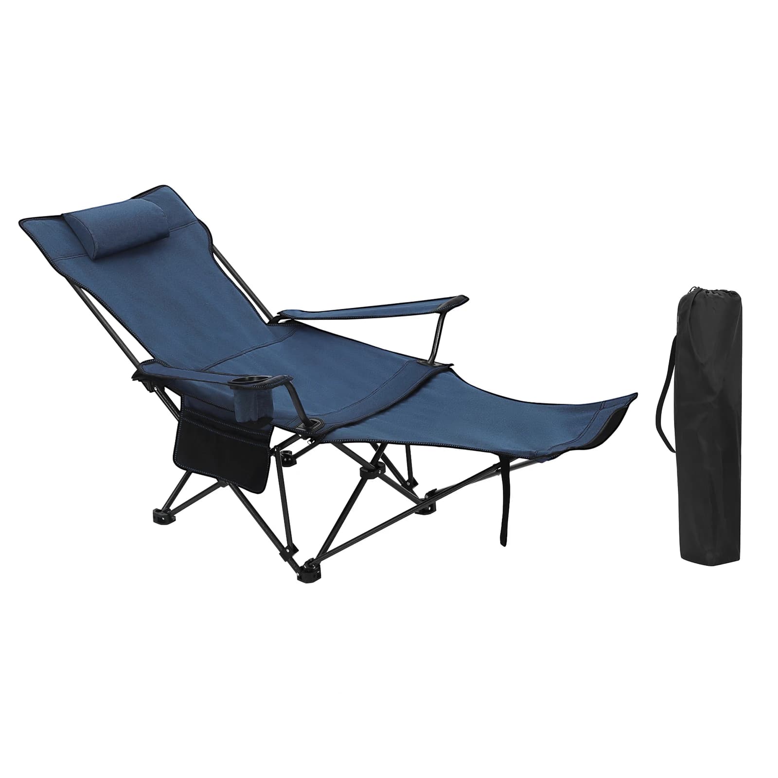 Chaise pêche pliante WOLTU avec repose-pieds et appui-tête réglables confortable