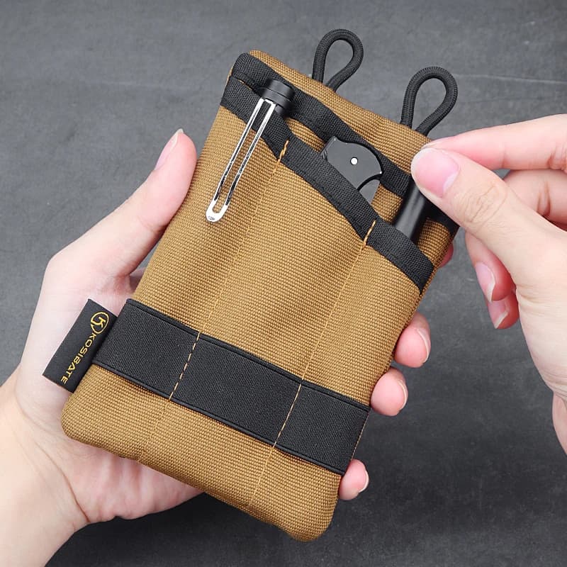 Pochette tactique EDC Molle pour ceinture - Portefeuille mini pour cartes clés pêche camping